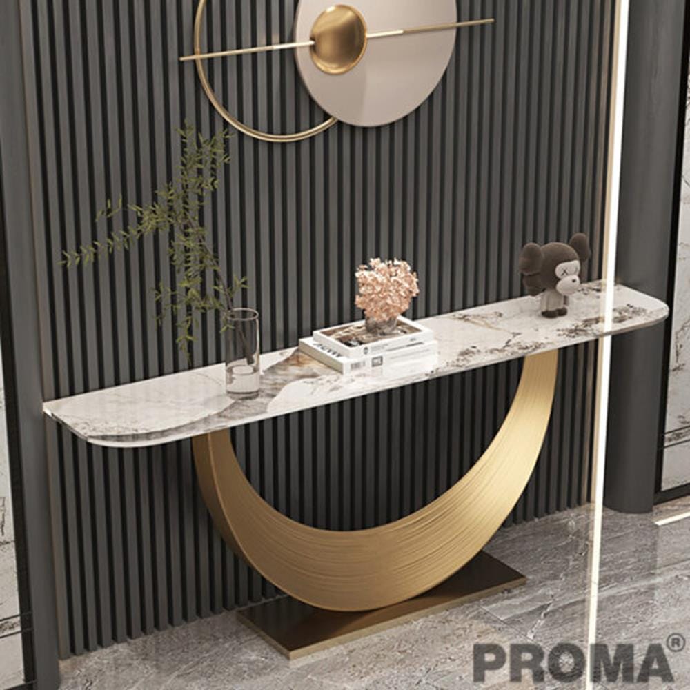 [PRE-ORDER] โต๊ะคอนโซล PROMA TCS-24 สีขาว/ทอง ท๊อปโต๊ะหินสังเคาระห์ ขนาด 120 ซม._5