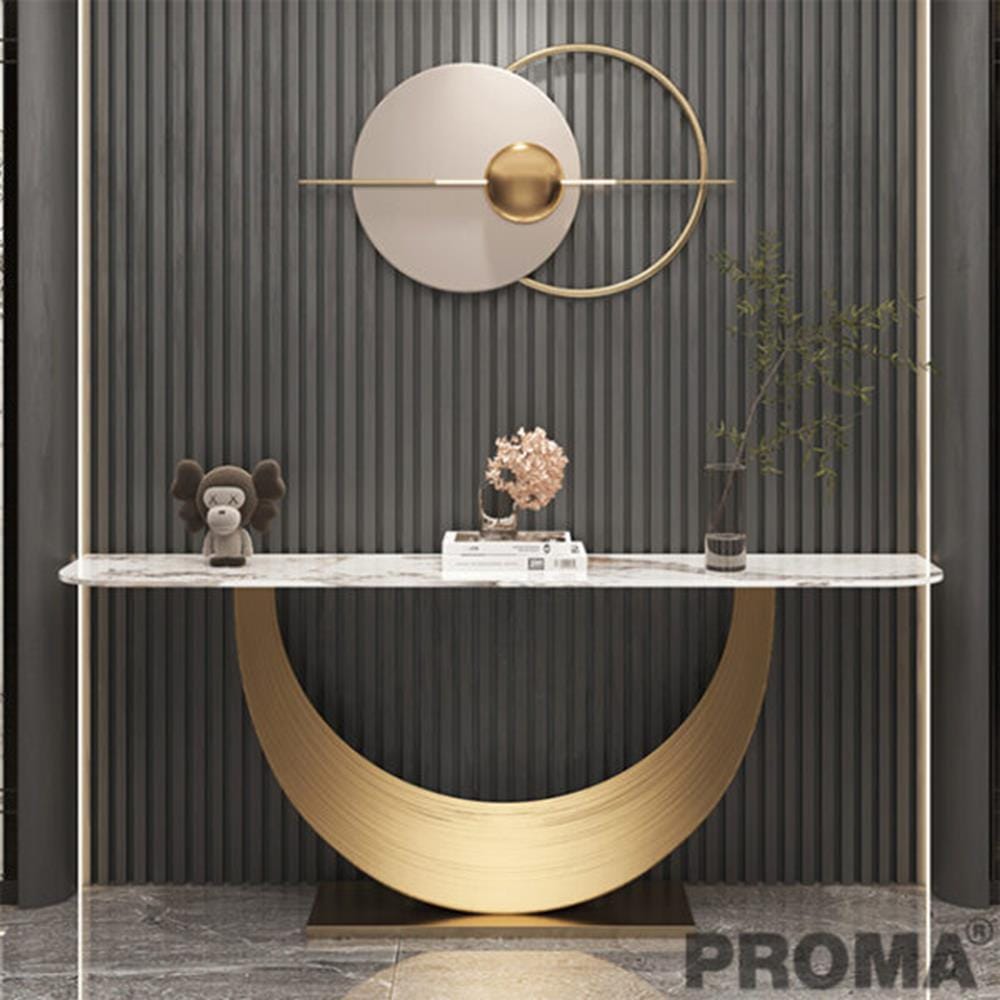 [PRE-ORDER] โต๊ะคอนโซล PROMA TCS-24 สีขาว/ทอง ท๊อปโต๊ะหินสังเคาระห์ ขนาด 120 ซม._2