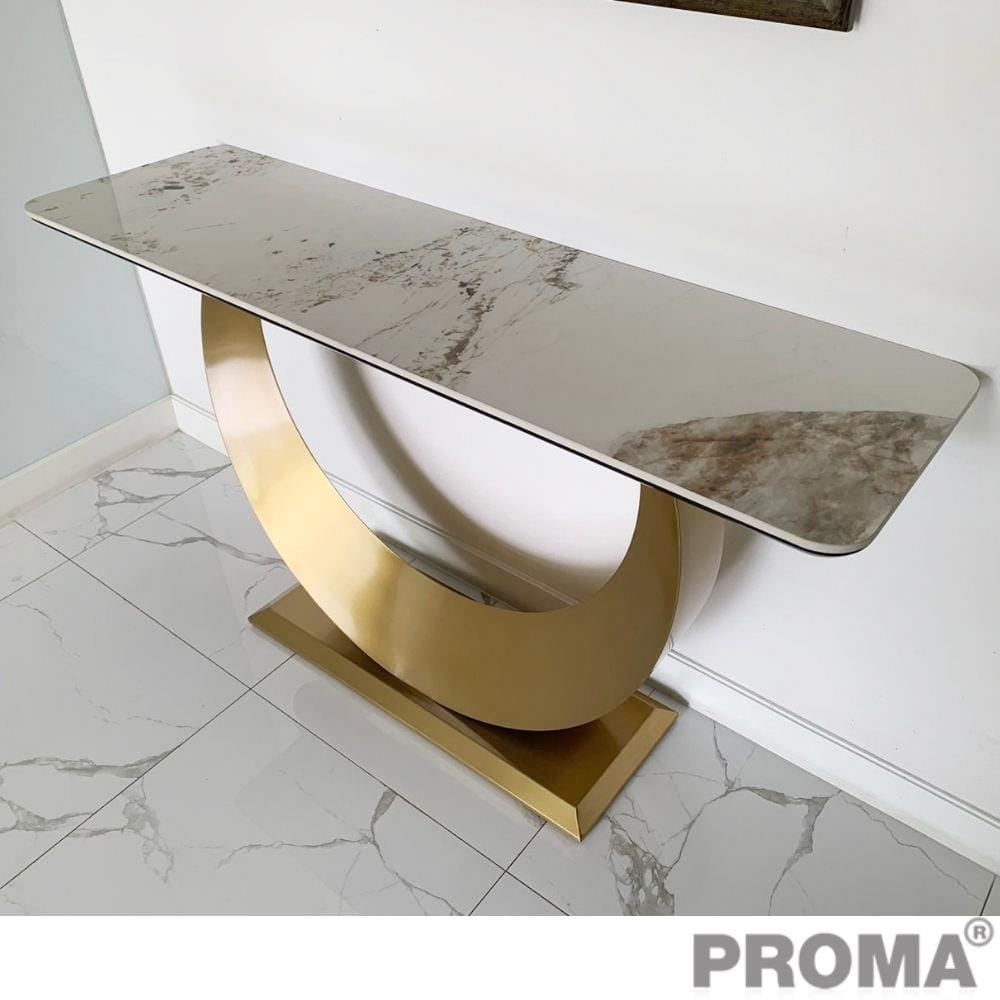[PRE-ORDER] โต๊ะคอนโซล PROMA TCS-24 สีขาว/ทอง ท๊อปโต๊ะหินสังเคาระห์ ขนาด 120 ซม._3