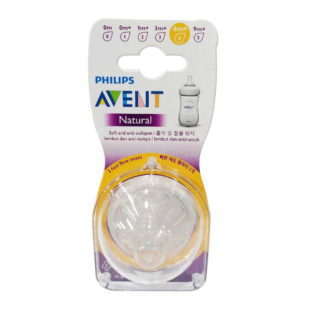 จุกนมซิลิโคน PHILIPS AVENT NATURAL 6 เดือนขึ้นไป แพ็ก 2 ชิ้น