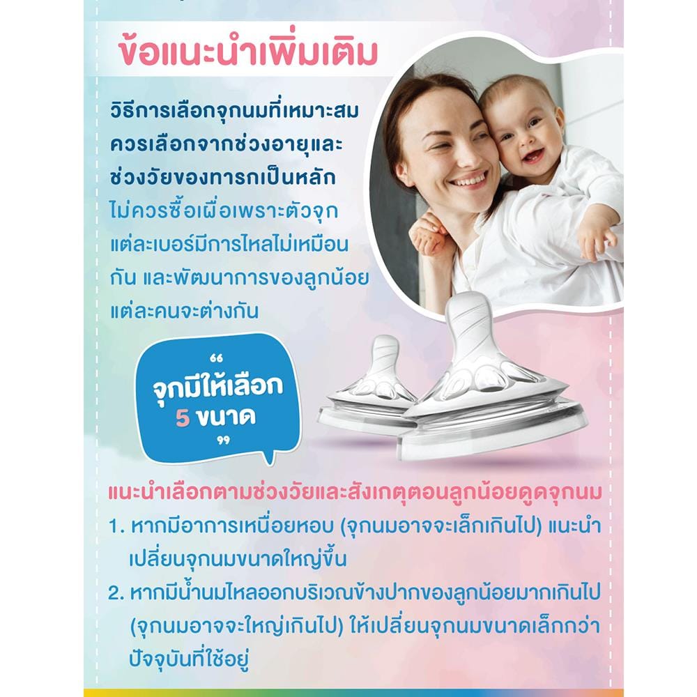 จุกนมซิลิโคน PHILIPS AVENT NATURAL 6 เดือนขึ้นไป แพ็ก 2 ชิ้น