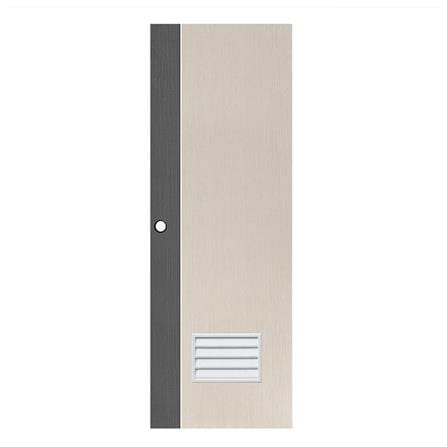 ประตูห้องน้ำ UPVC ECO-DOOR PD2 70X200 ซม. สีครีม-เทา เจาะลูกบิด