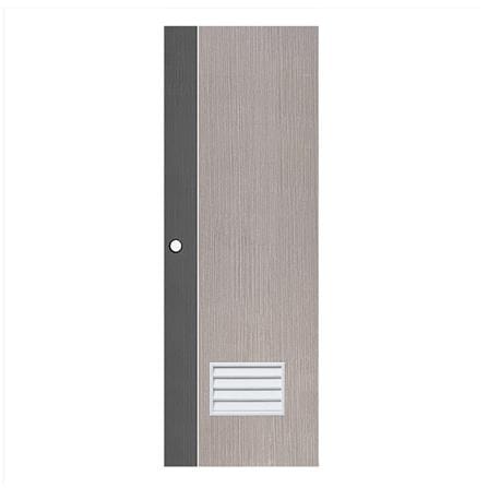 ประตูห้องน้ำ UPVC ECO-DOOR PB2 70X200 ซม. สีนํ้าตาล-เทา เจาะลูกบิด