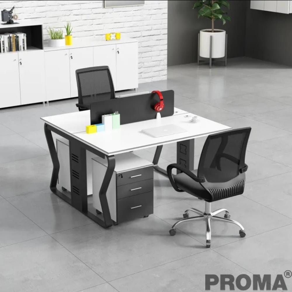 [Pre-order] โต๊ะทำงาน PROMA POD-08-02 ขาว/ดำ_6