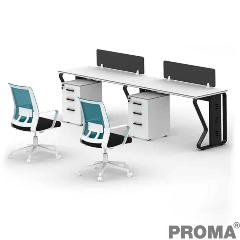 [Pre-order] โต๊ะทำงาน PROMA-POD-08-02-1 ขาว/ดำ_1