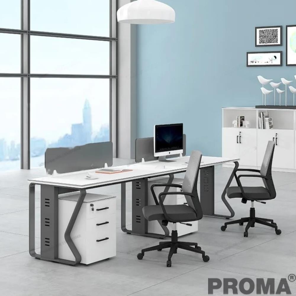 [Pre-order] โต๊ะทำงาน PROMA-POD-08-02-1 ขาว/ดำ_7