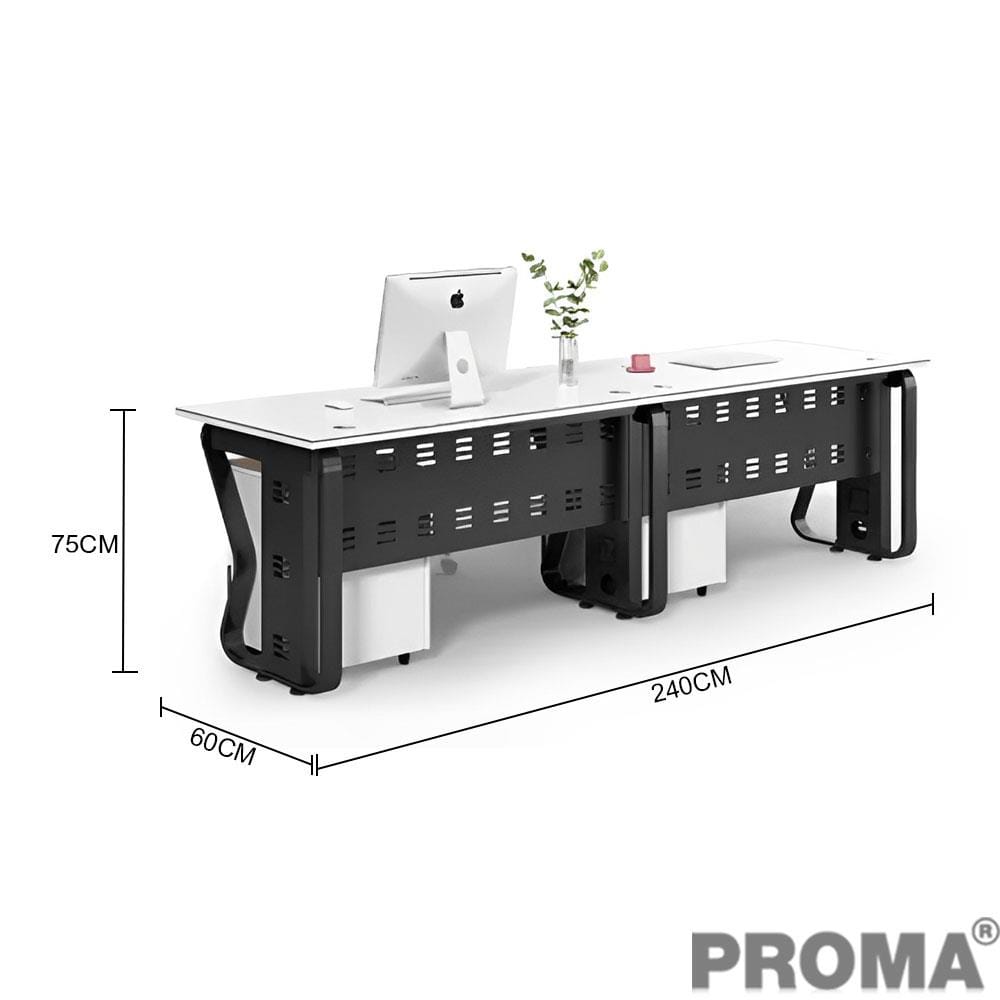 [Pre-order] โต๊ะทำงาน PROMA-POD-08-02-1 ขาว/ดำ_6