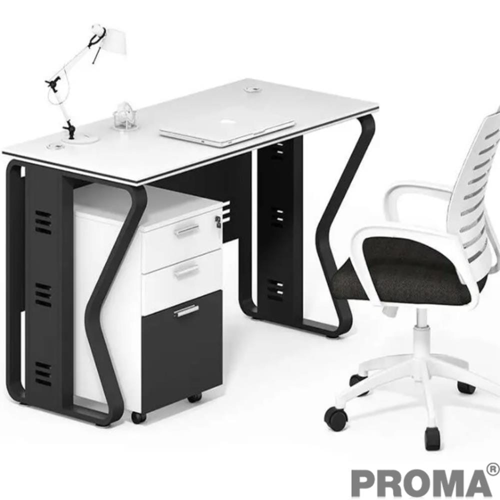 [Pre-order] โต๊ะทำงาน PROMA-POD-08-01 ขาว/ดำ_3