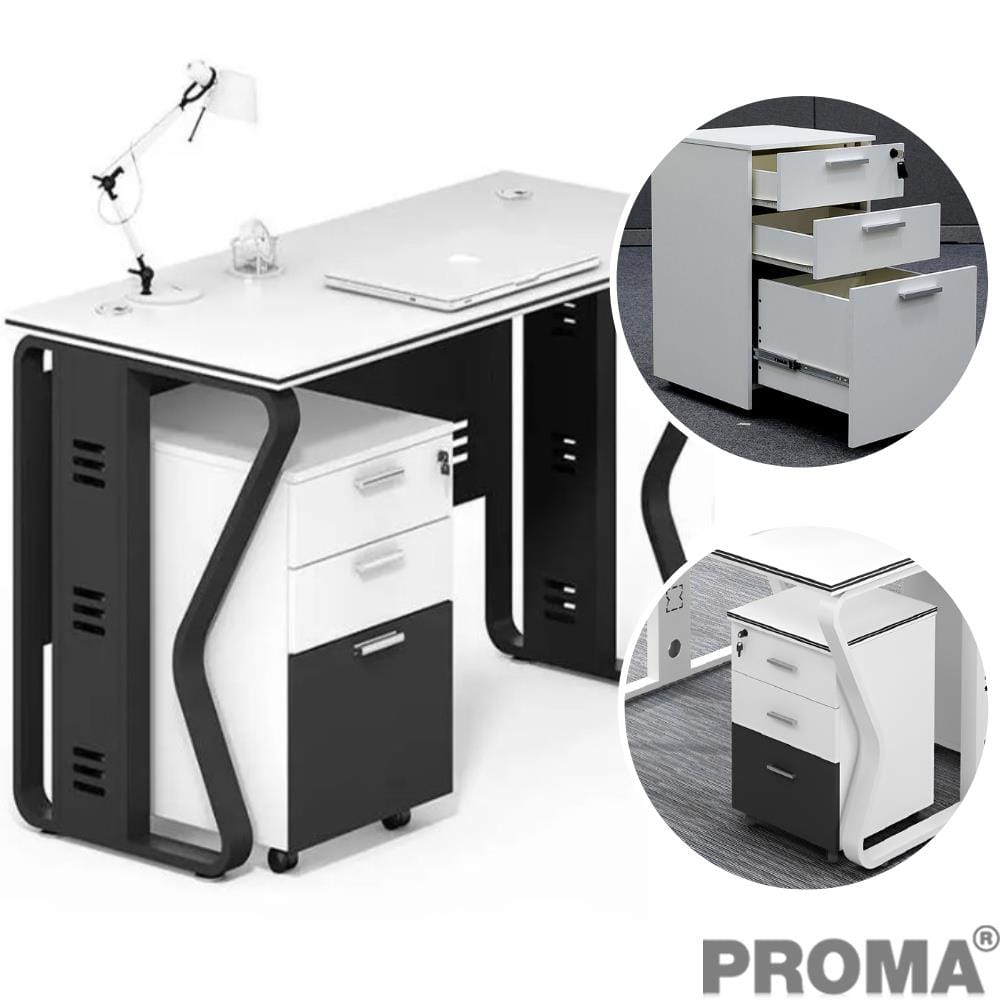 [Pre-order] โต๊ะทำงาน PROMA-POD-08-01 ขาว/ดำ_4