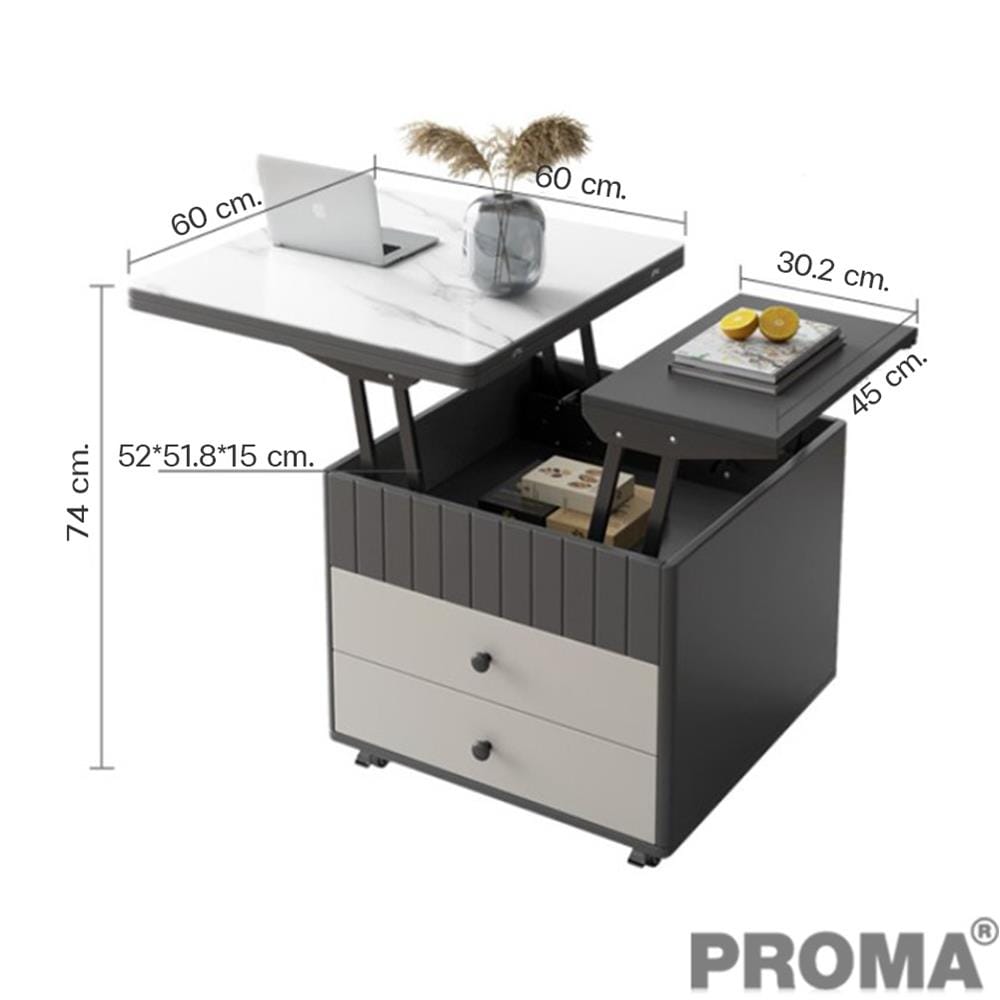 โต๊ะข้าง PROMA ST-004W สีขาว/เทา_3