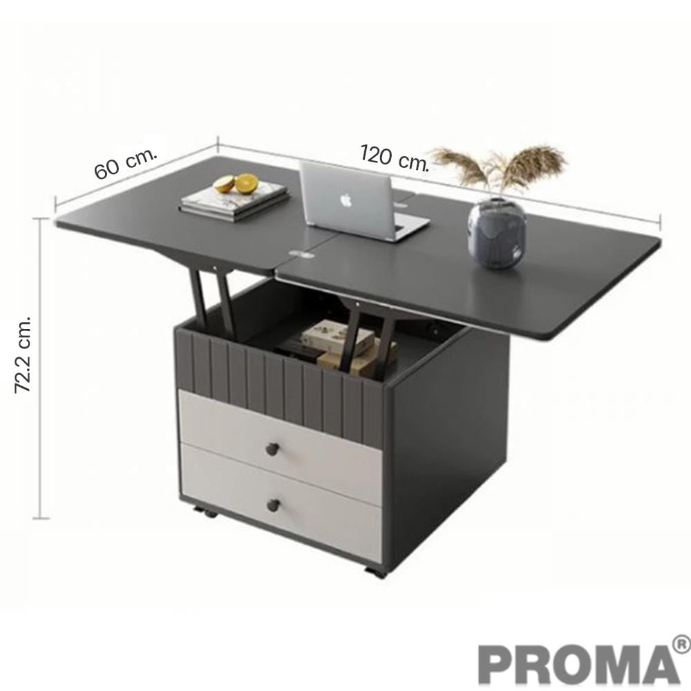 โต๊ะข้าง PROMA ST-004W สีขาว/เทา_4