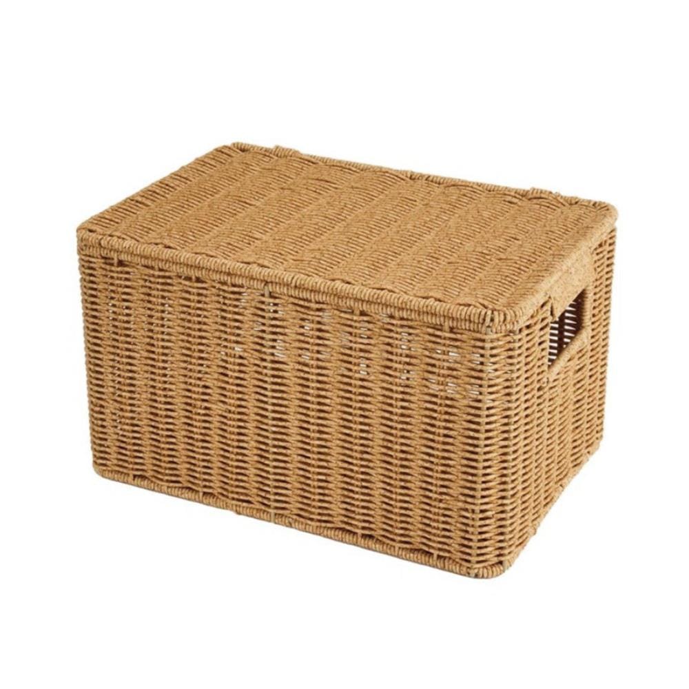 กล่อง หวายสังเคราะห์ TP0866-03 น้ำตาลอ่อน 44x30x29 ซม._0