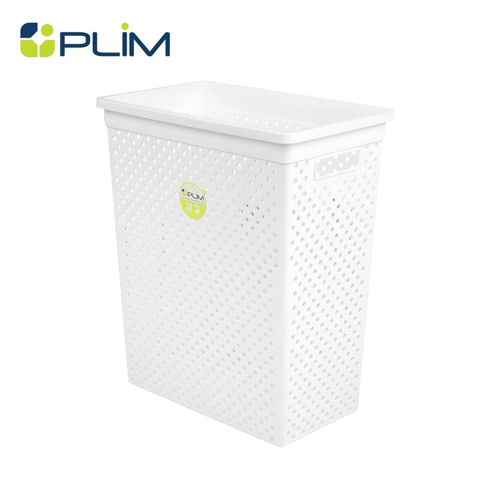 ตะกร้าผ้าเหลี่ยมสูง PLIM 14889 สีขาว_1