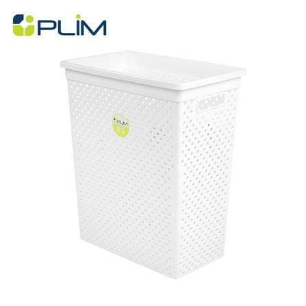 ตะกร้าผ้าเหลี่ยมสูง PLIM 14889 สีขาว_0