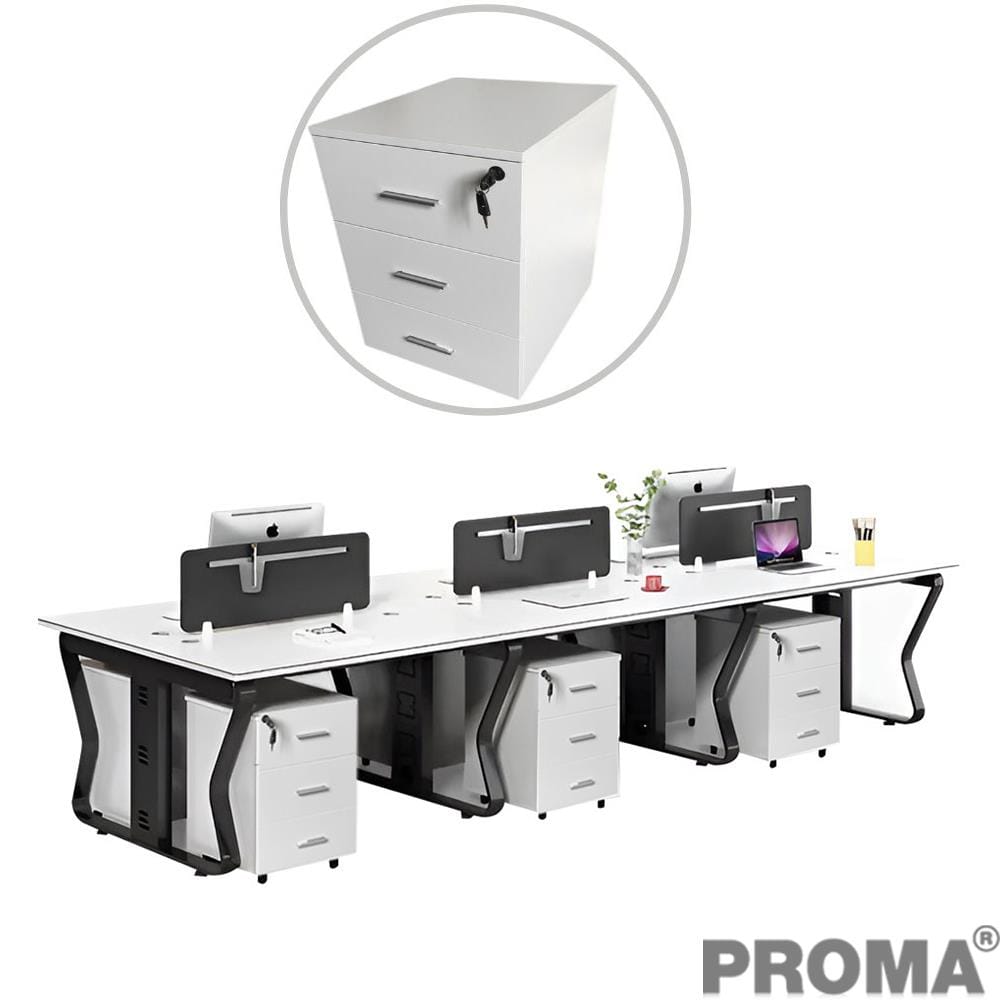 [Pre-order] โต๊ะทำงาน PROMA-POD-08-04 สีขาว/ดำ_1