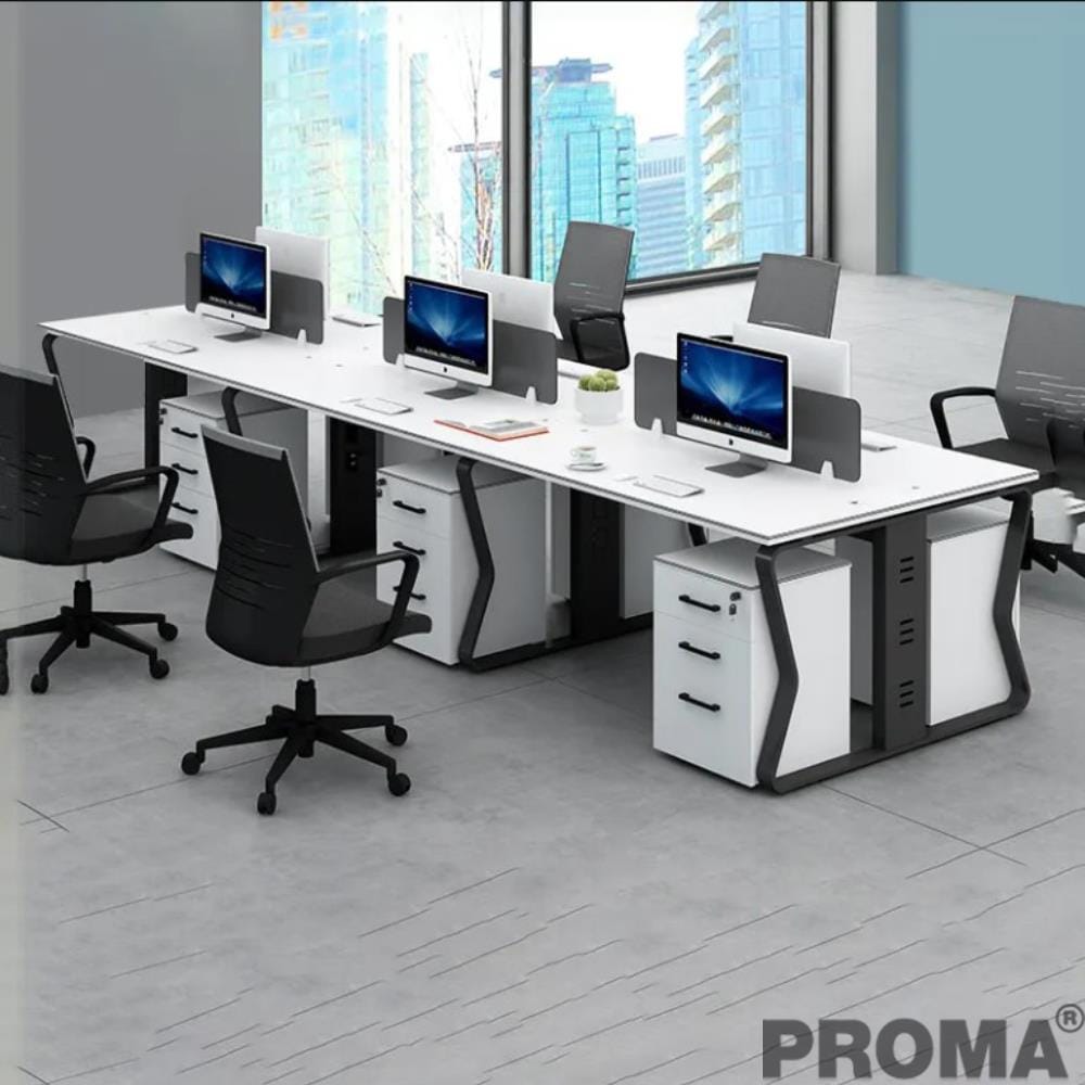 [Pre-order] โต๊ะทำงาน PROMA-POD-08-04 สีขาว/ดำ_6