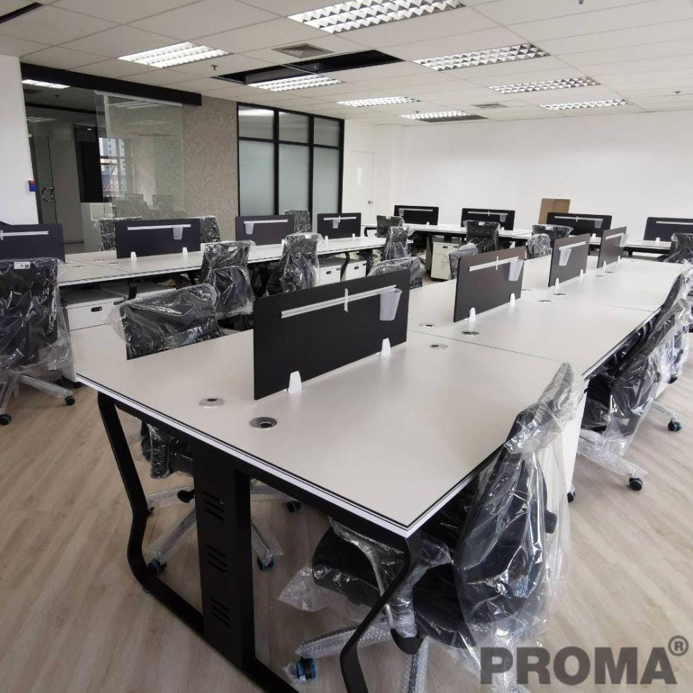 [Pre-order] โต๊ะทำงาน PROMA-POD-08-04 สีขาว/ดำ_3