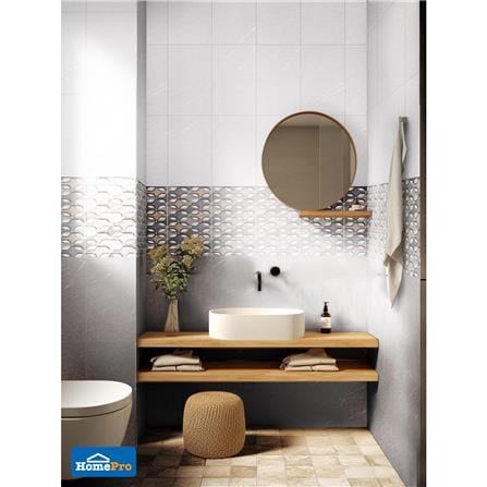 กระเบื้องผนัง 25x40 ซม. TARA เลสเตอร์ เกรย์ 1 ตร.ม._3