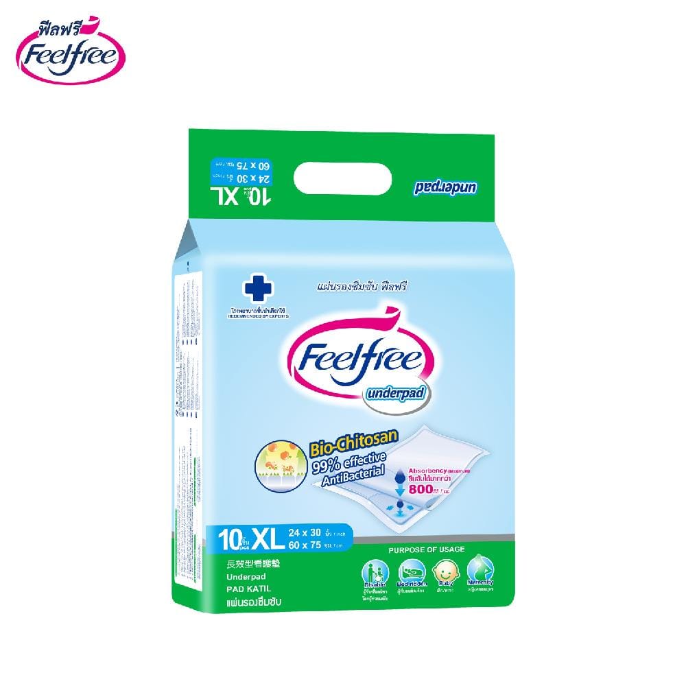 แผ่นรองซึมซับ FEELFREE XL10 12 แพ็ค/ลัง (120ชิ้น)_1