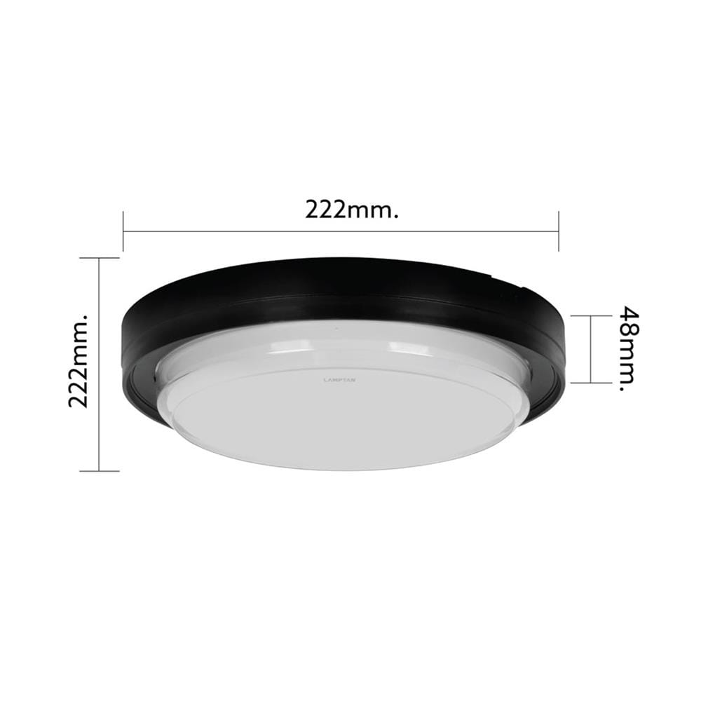 ดาวน์ไลท์ LED LAMPTAN BRIGHT SELECT 8.7 นิ้ว 20 วัตต์ DAYLIGHT/COOL WHITE/WARM WHITE สีดำ