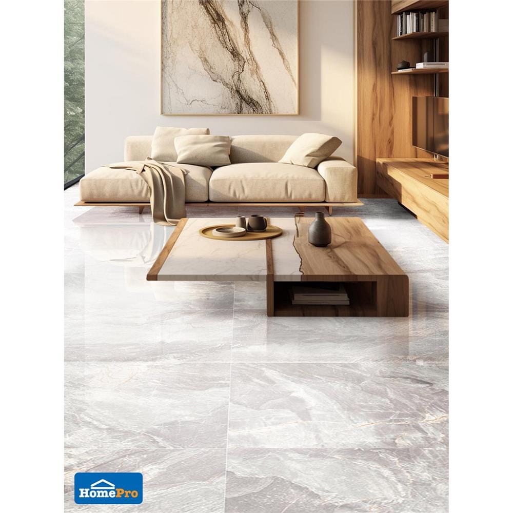 กระเบื้องพื้นพอร์ซเลน 80x160 ซม. TARA เมลิไลท์ ขาว 2.56 ตร.ม.