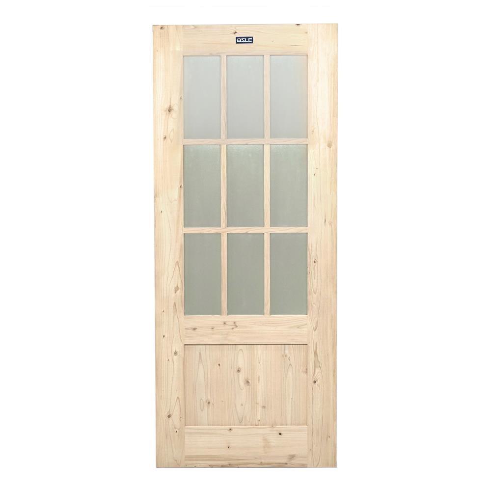ประตูไม้เฮมล็อกเฟอร์ AZLE ZEN 80X200 ซม. สีธรรมชาติ ไม่เจาะลูกบิด