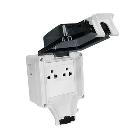 หน้ากากกันน้ำพร้อมเต้ารับ HACO WH-S66-E2 สีเทา_3