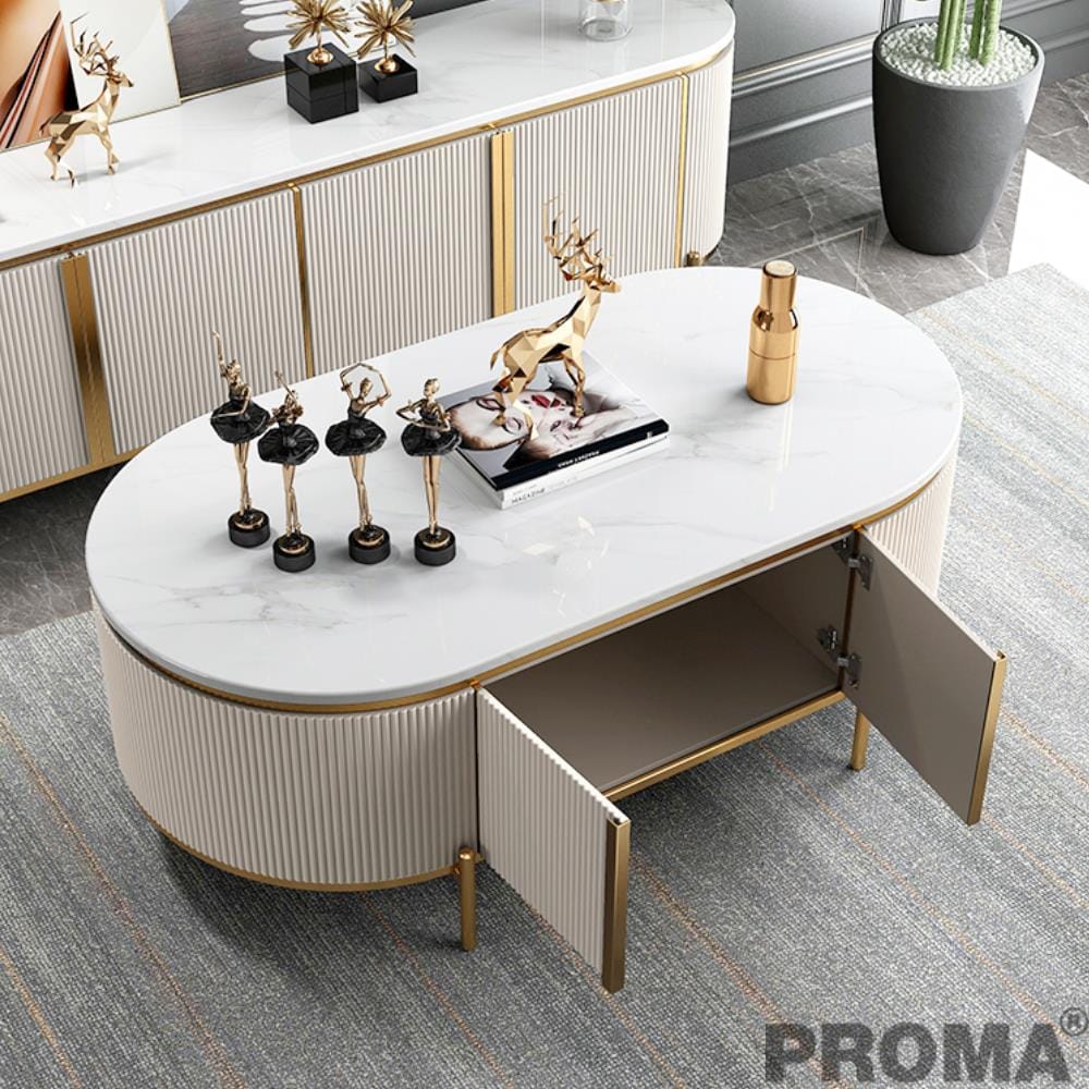 [Pre-order] โต๊ะกลาง PROMA IT-FF-0AW สีขาว/ทอง_5