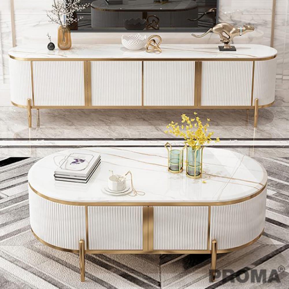 [Pre-order] โต๊ะกลาง PROMA IT-FF-0AW สีขาว/ทอง_2