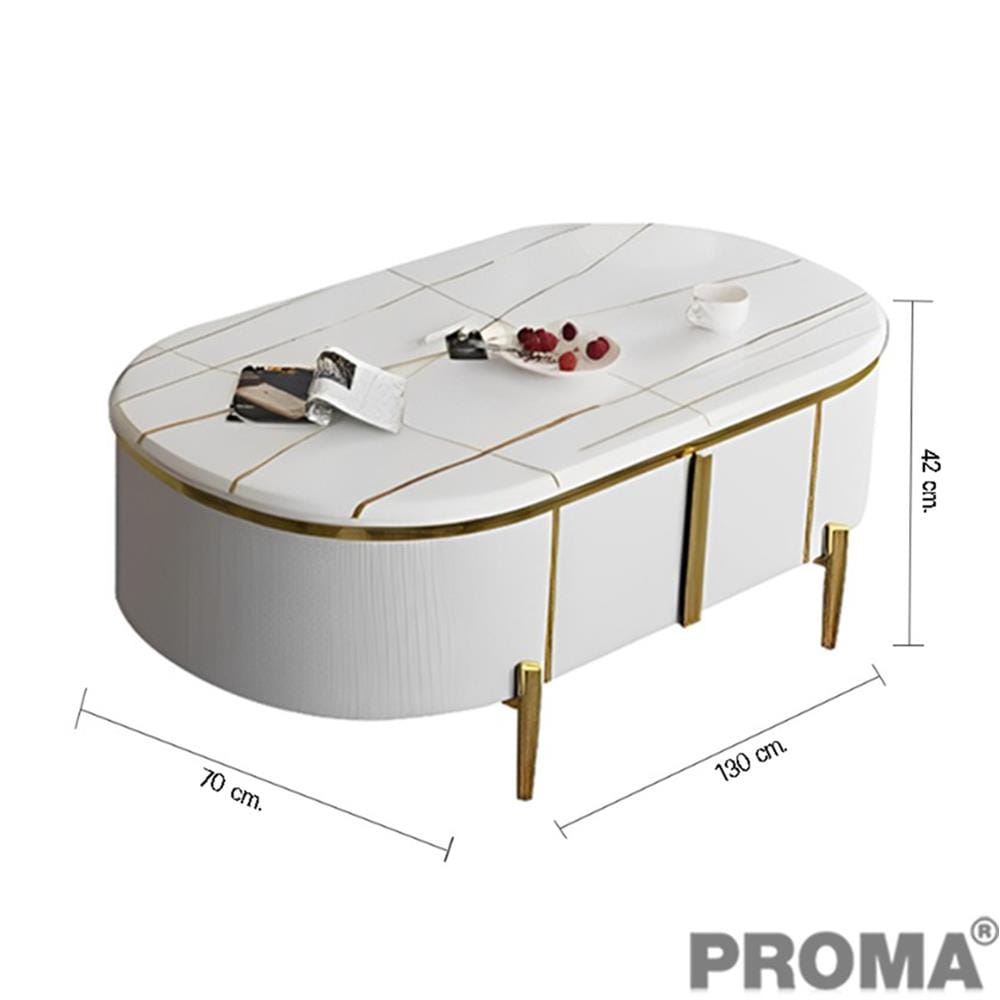 [Pre-order] โต๊ะกลาง PROMA IT-FF-0AW สีขาว/ทอง_4