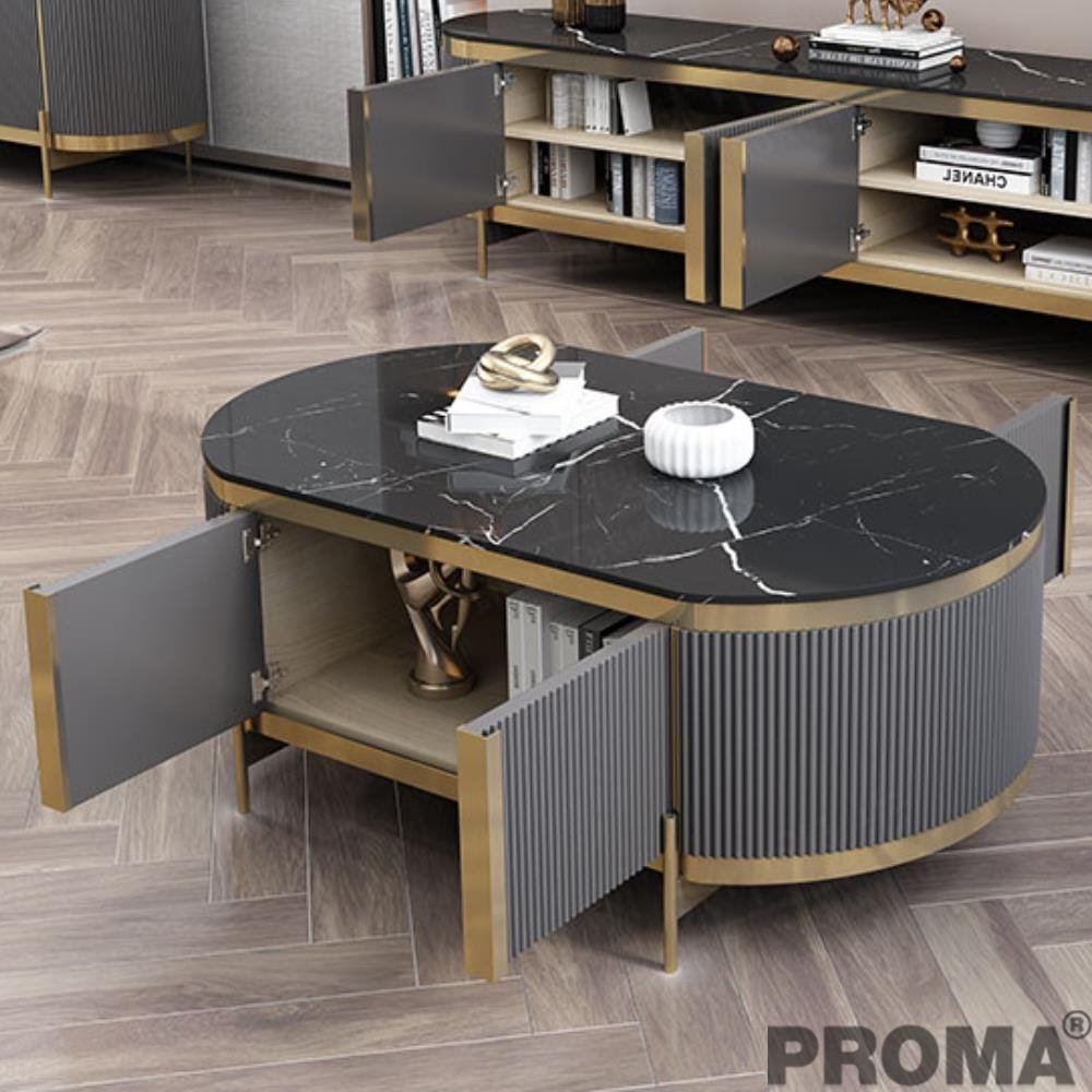[Pre-order] โต๊ะกลาง PROMA IT-FF-0AB  สีดำ/ทอง_4