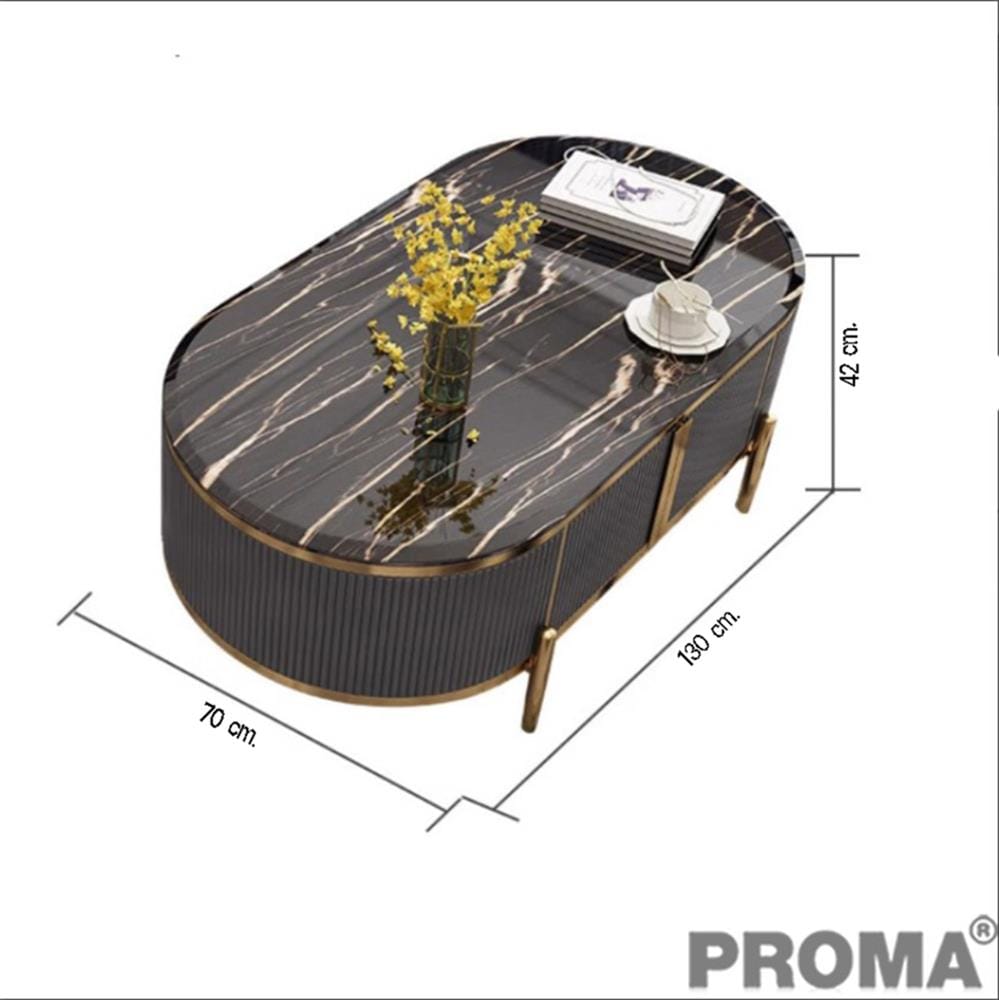 [Pre-order] โต๊ะกลาง PROMA IT-FF-0AB  สีดำ/ทอง_3