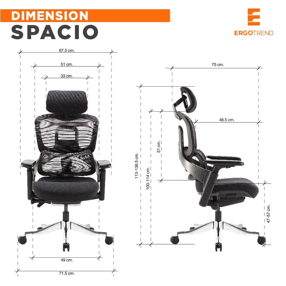 เก้าอี้สุขภาพ ERGOTREND SPACIO สีดำ