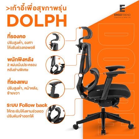 เก้าอี้สุขภาพ ERGOTREND DOLPH สีดำ_5