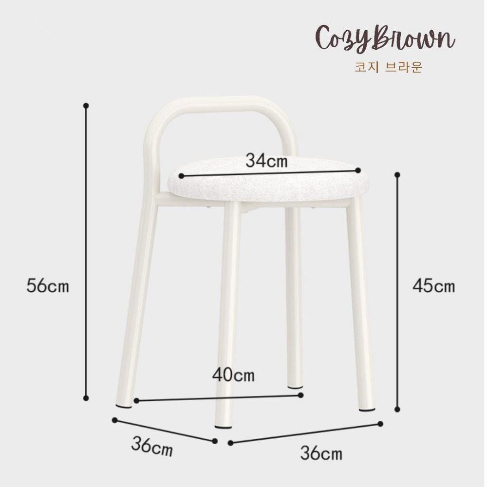 เก้าอี้สตูล COZYBROWN TP0834-01 สีขาว_3