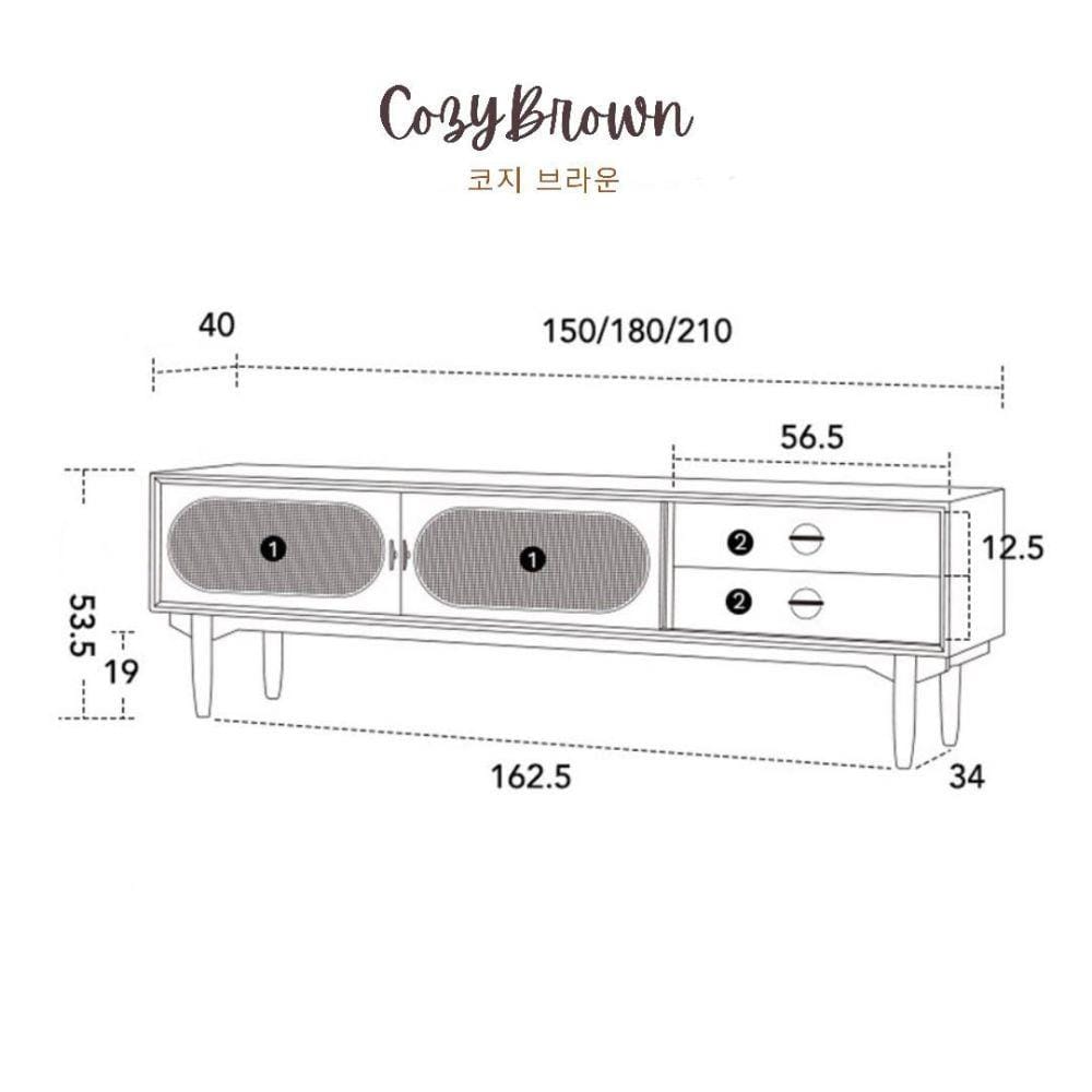 ตู้วางทีวี COZYBROWN TP0861-03 สีน้ำตาล_2