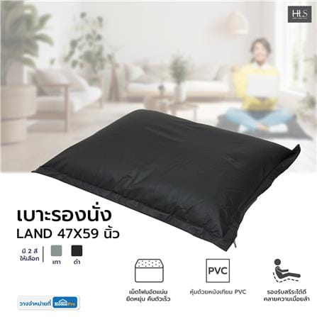 เบาะรองนั่ง HOME LIVING STYLE LAND 47X59 นิ้ว สีดำ_10