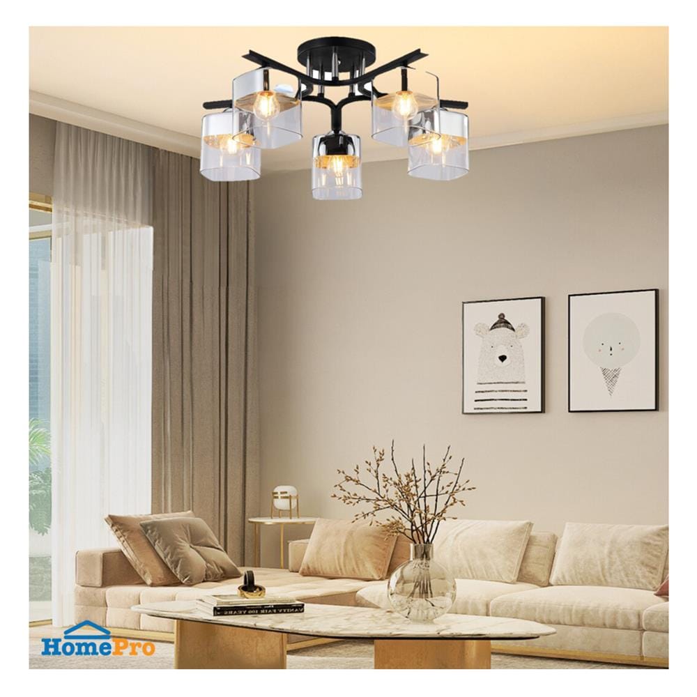 ไฟถาด NEOLIGHT 6409-5 สีดำ/เงิน/ขาว 5 หัว