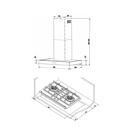 เตาฝัง+เครื่องดูดควัน TEKA GTI 78 2G+DHW 90 TO_3