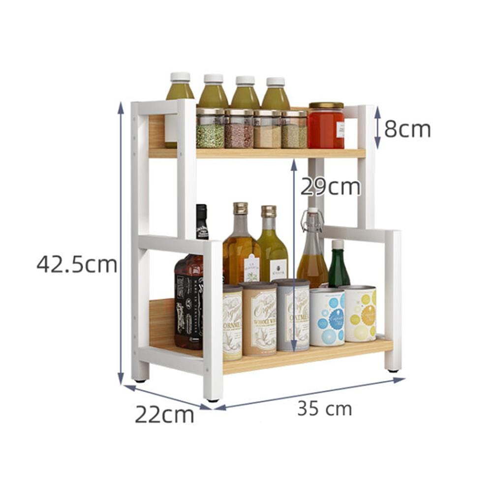 ชั้นวางเครื่องปรุง 2ชั้น PROMA-RACK005-1 สีน้ำตาลอ่อน_1