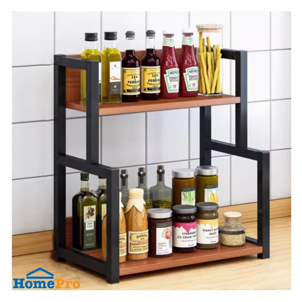 ชั้นวางเครื่องปรุง 2 ชั้น PROMA-RACK005-2 สีน้ำตาลเข้ม_5