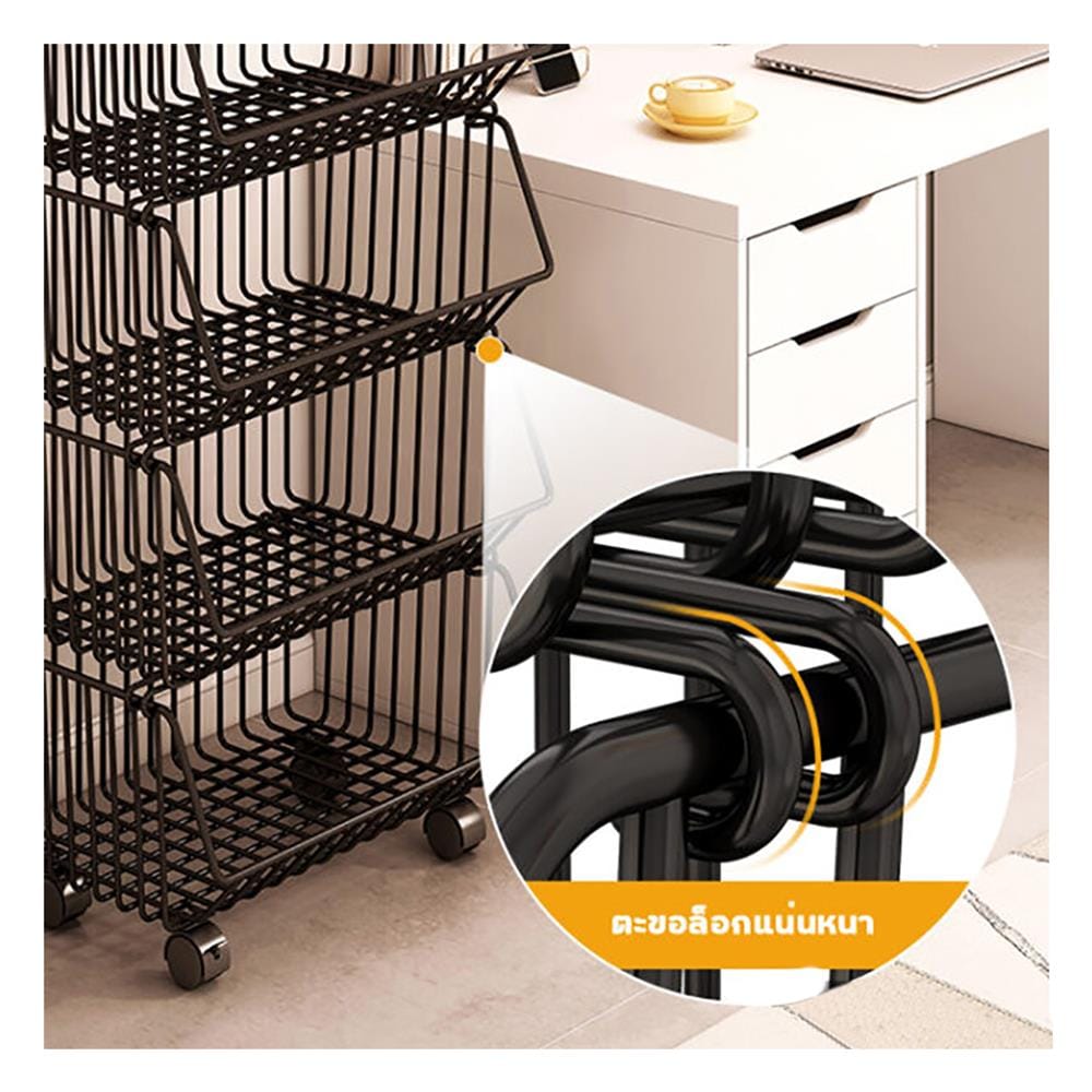 ชั้นวางของ 2 ชั้น มีล้อ PROMA-RACK001-02 ดำ_2