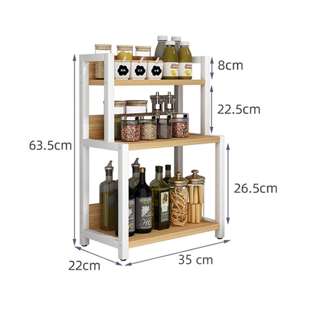 ชั้นวางเครื่องปรุง 3ชั้น PROMA-RACK005-3 สีน้ำตาลอ่อน_1