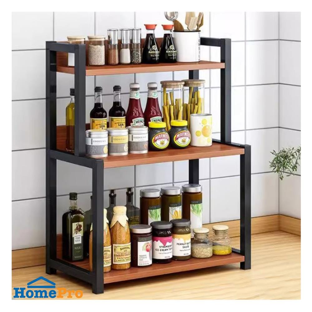 ชั้นวางเครื่องปรุง 3ชั้น PROMA-RACK005-4 สีน้ำตาลเข้ม_5