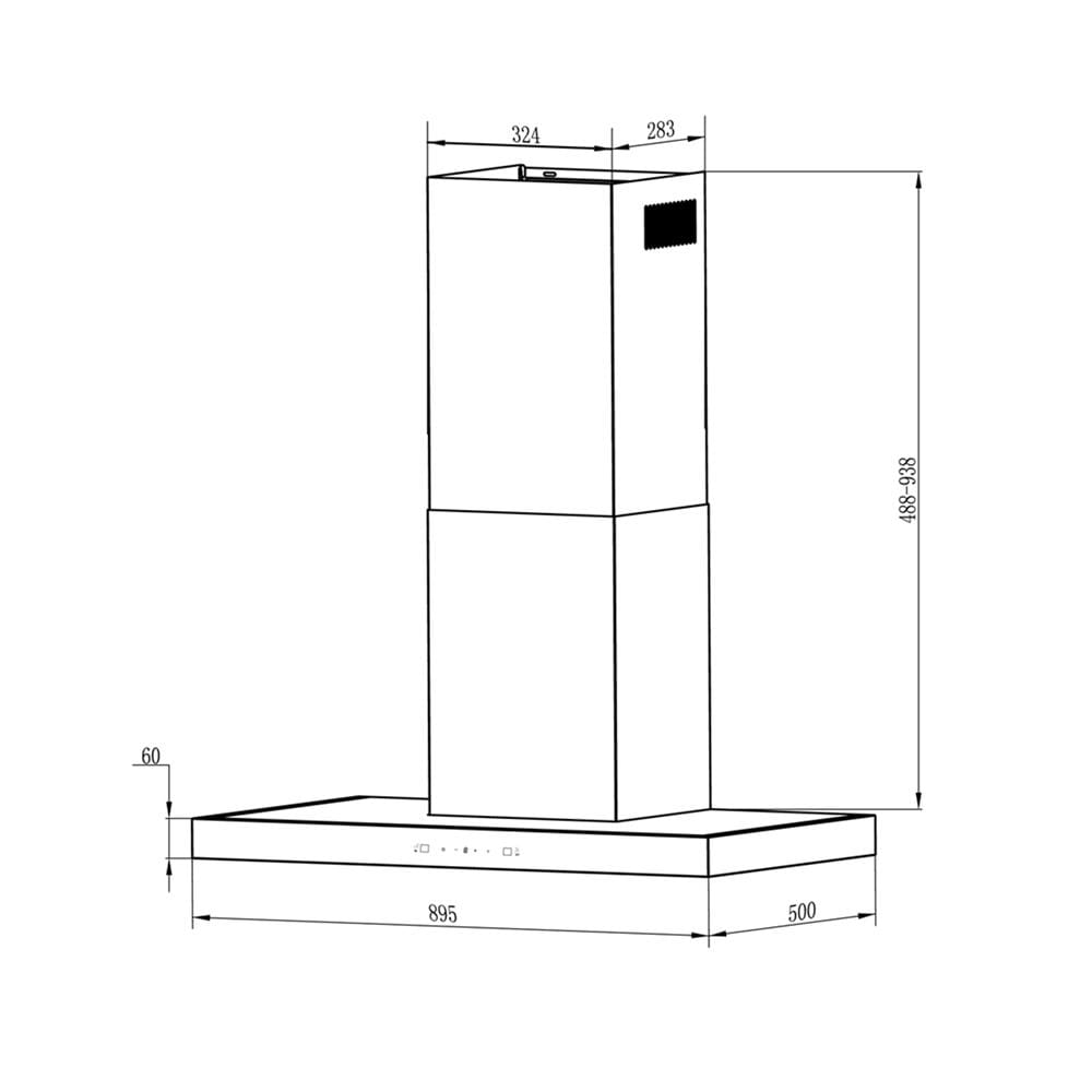 เครื่องดูดควันกระโจม LINEA LDH TC 90 BK 90 ซม.