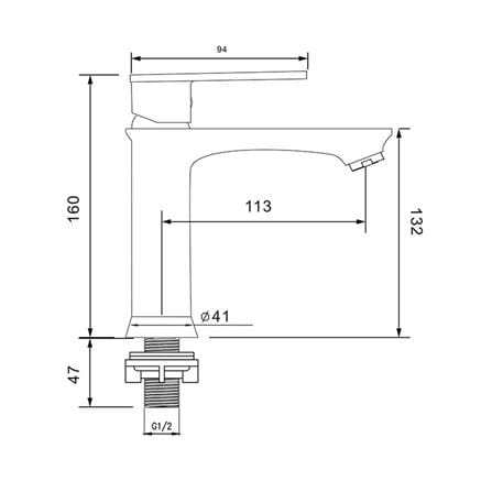 ก๊อกอ่างล้างหน้าวางบนเคาน์เตอร์ DMG GL-1432_2