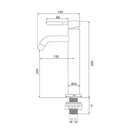ก๊อกอ่างล้างหน้าเดี่ยวเคาน์เตอร์ DMG GL-1433_2