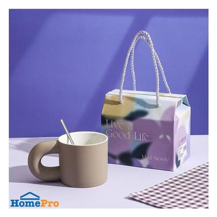 ถ้วยหู PORCELAIN 320 มล. KECH TUBE สีเทา_4