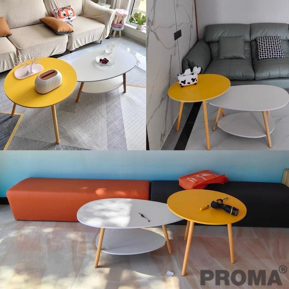 [Pre-order] โต๊ะกลาง PROMA-CTB-64W ขาว/เหลือง_4