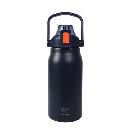 ขวดน้ำสเตนเลส 1.3 ลิตร SUPER LOCK STRAW สีน้ำเงิน_0